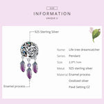 Hạt bạc S925 cây sự sống bắt giấc mơ tự làm vòng tay dây chuyền, cây sự sống bắt giấc mơ