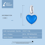 Phụ kiện vòng tay dây chuyền mặt dây chuyền hình trái tim bạc Sterling S925, mặt dây chuyền hình trái tim (vàng), mặt dây chuyền hình trái tim (xanh dương), mặt dây chuyền hình trái tim (hồng), mặt dây chuyền hình trái tim (tím)