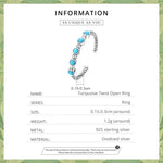 Nhẫn nữ bạc S925 đá Turquoise xoắn, đá Turquoise xoắn