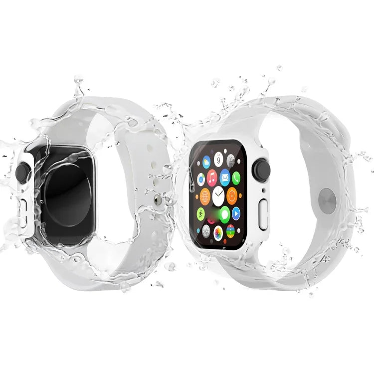Ốp đồng hồ chống nước PC+Kính cường lực, cho Apple Watch Series 9 / 8 / 7 41mm, cho Apple Watch Series 9 / 8 / 7 45mm