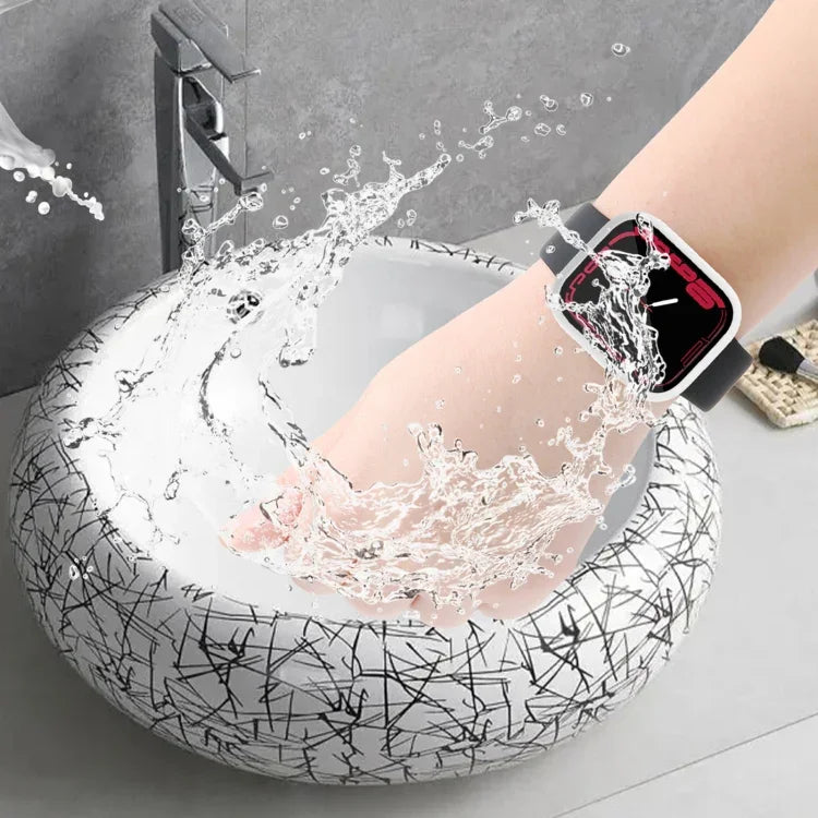 Ốp đồng hồ chống nước PC+Kính cường lực, cho Apple Watch Series 9 / 8 / 7 41mm, cho Apple Watch Series 9 / 8 / 7 45mm