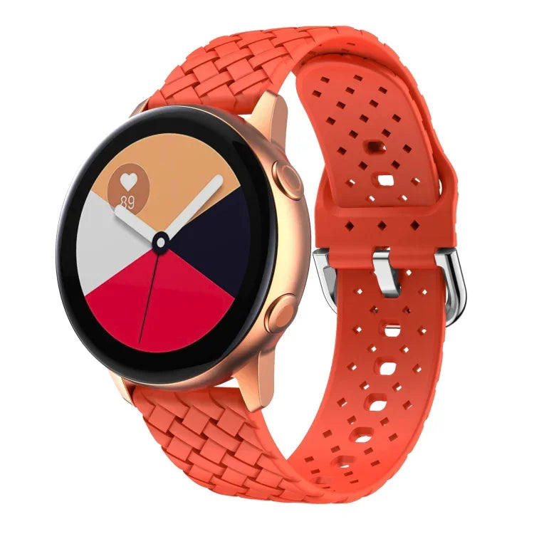 Dây đồng hồ silicone họa tiết dệt, Dành cho Samsung Galaxy Watch4 40/44mm, Dành cho Samsung Galaxy Watch4 Classic 42/46mm