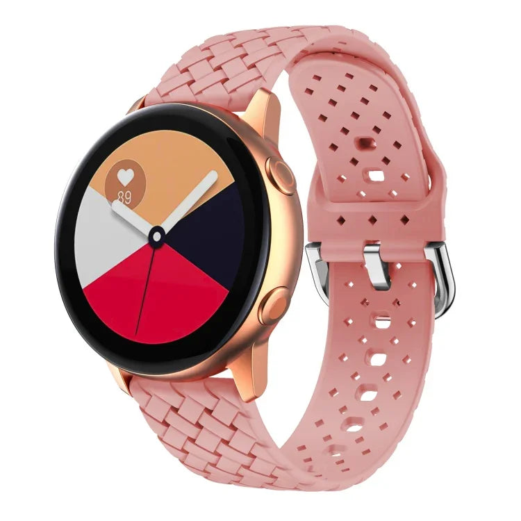 Dây đồng hồ silicone họa tiết dệt, Dành cho Samsung Galaxy Watch4 40/44mm, Dành cho Samsung Galaxy Watch4 Classic 42/46mm