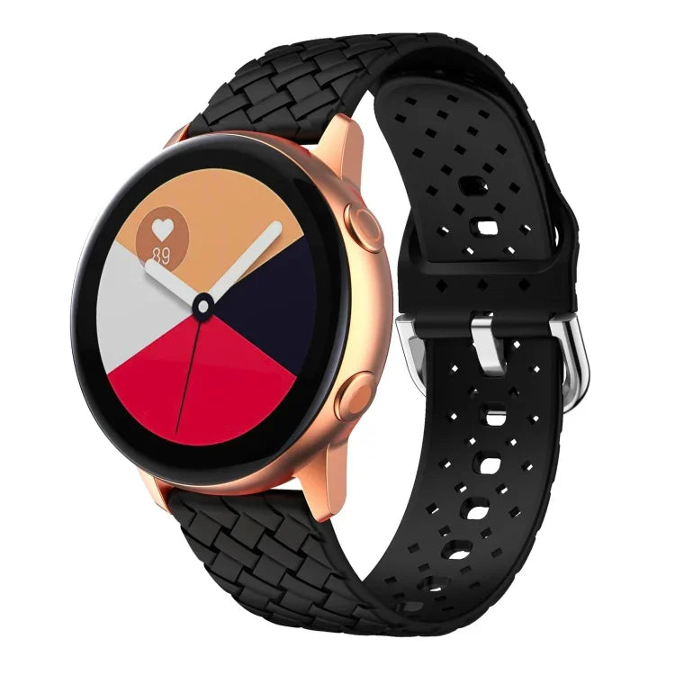 Dây đồng hồ silicone họa tiết dệt, Dành cho Samsung Galaxy Watch4 40/44mm, Dành cho Samsung Galaxy Watch4 Classic 42/46mm