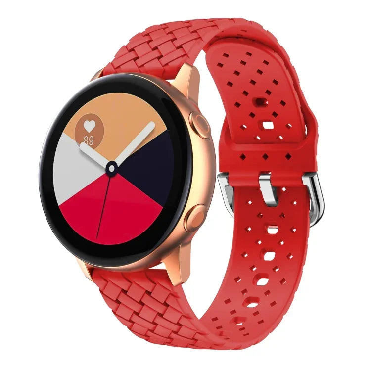 Dây đồng hồ silicone họa tiết dệt, Dành cho Samsung Galaxy Watch4 40/44mm, Dành cho Samsung Galaxy Watch4 Classic 42/46mm