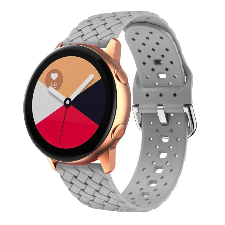 Dây đồng hồ silicone họa tiết dệt, Dành cho Samsung Galaxy Watch4 40/44mm, Dành cho Samsung Galaxy Watch4 Classic 42/46mm