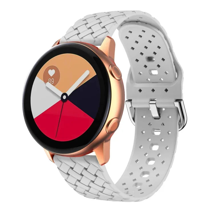 Dây đồng hồ silicone họa tiết dệt, Dành cho Samsung Galaxy Watch4 40/44mm, Dành cho Samsung Galaxy Watch4 Classic 42/46mm