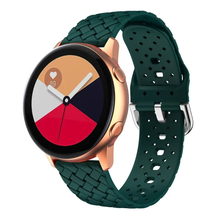 Dây đồng hồ silicone họa tiết dệt, Dành cho Samsung Galaxy Watch4 40/44mm, Dành cho Samsung Galaxy Watch4 Classic 42/46mm