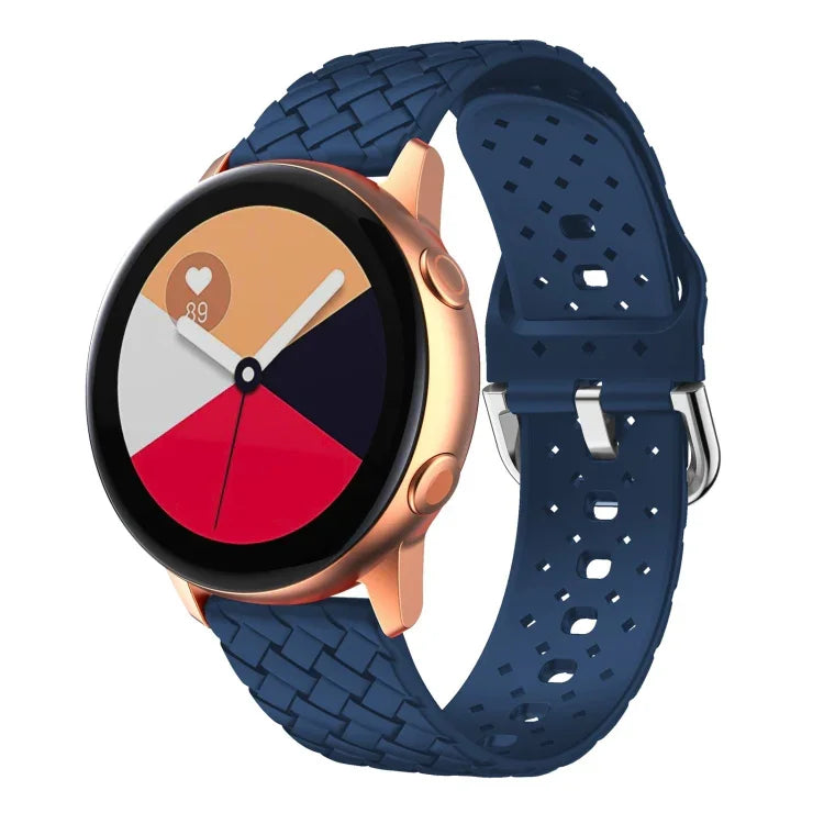 Dây đồng hồ silicone họa tiết dệt, Dành cho Samsung Galaxy Watch4 40/44mm, Dành cho Samsung Galaxy Watch4 Classic 42/46mm