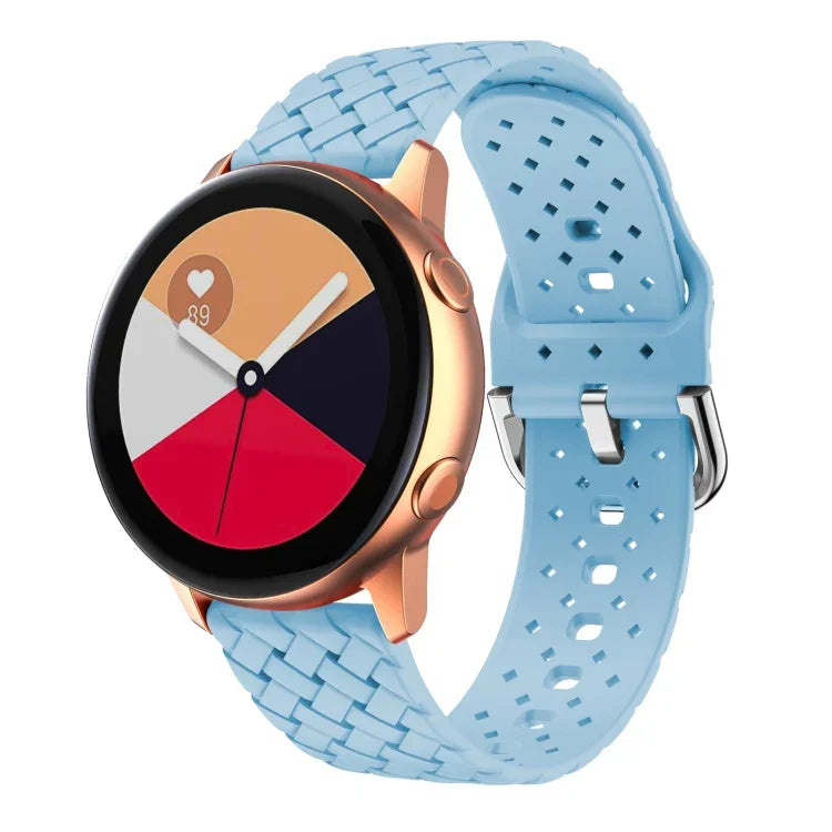 Dây đồng hồ silicone họa tiết dệt, Dành cho Samsung Galaxy Watch4 40/44mm, Dành cho Samsung Galaxy Watch4 Classic 42/46mm