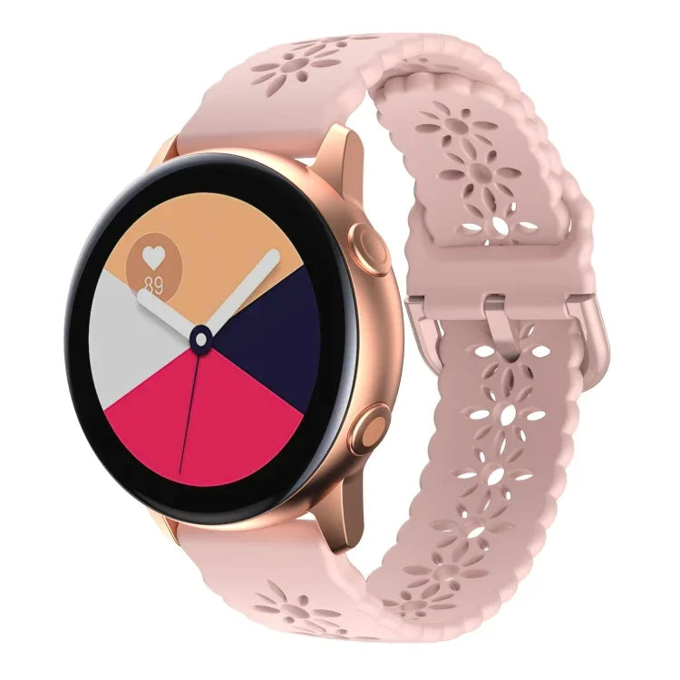 Dây đồng hồ silicone hoa mận rỗng, cho Samsung Galaxy Watch4 40/44mm, cho Samsung Galaxy Watch4 Classic 42/46mm