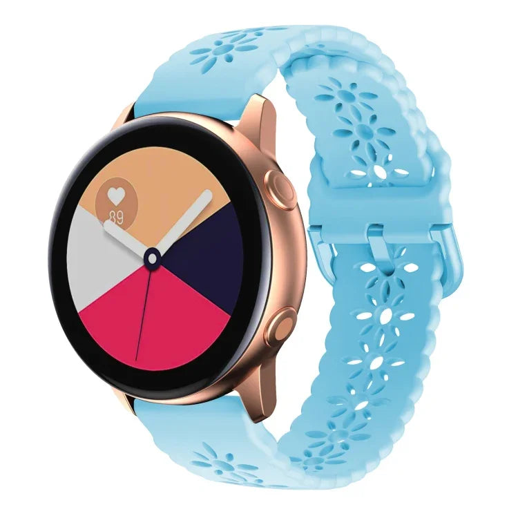 Dây đồng hồ silicone hoa mận rỗng, cho Samsung Galaxy Watch4 40/44mm, cho Samsung Galaxy Watch4 Classic 42/46mm