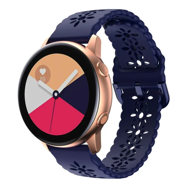 Dây đồng hồ silicone hoa mận rỗng, cho Samsung Galaxy Watch4 40/44mm, cho Samsung Galaxy Watch4 Classic 42/46mm