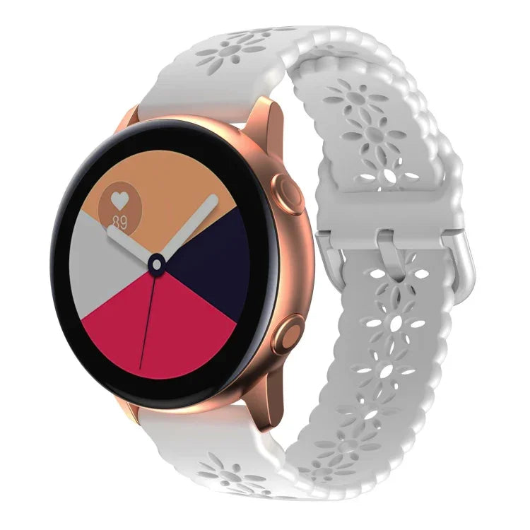 Dây đồng hồ silicone hoa mận rỗng, cho Samsung Galaxy Watch4 40/44mm, cho Samsung Galaxy Watch4 Classic 42/46mm