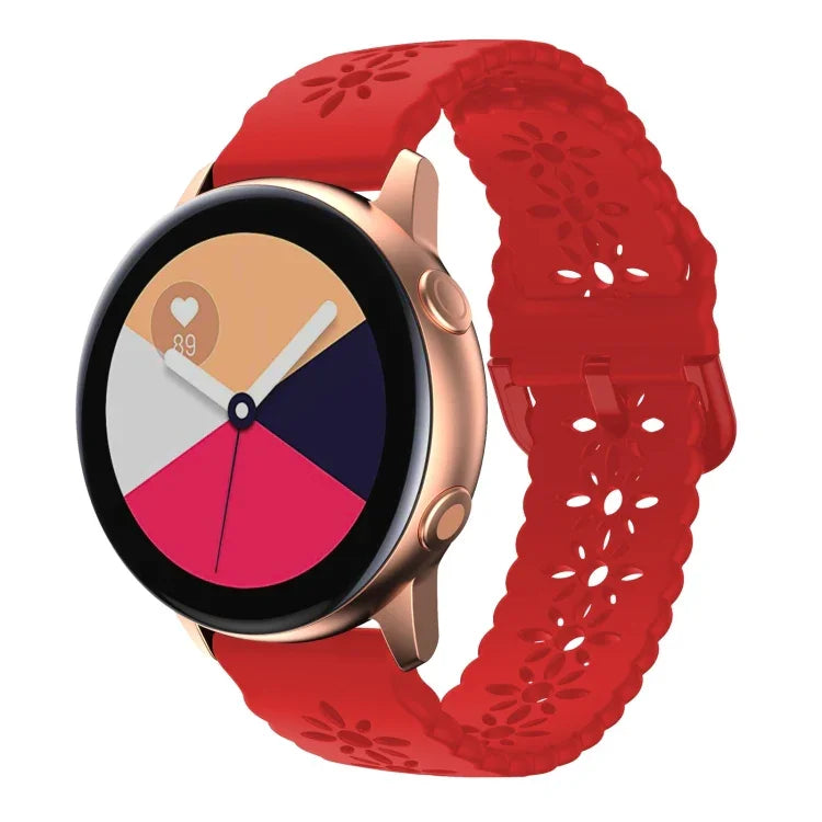 Dây đồng hồ silicone hoa mận rỗng, cho Samsung Galaxy Watch4 40/44mm, cho Samsung Galaxy Watch4 Classic 42/46mm