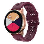 Dây đồng hồ silicone hoa mận rỗng, cho Samsung Galaxy Watch4 40/44mm, cho Samsung Galaxy Watch4 Classic 42/46mm