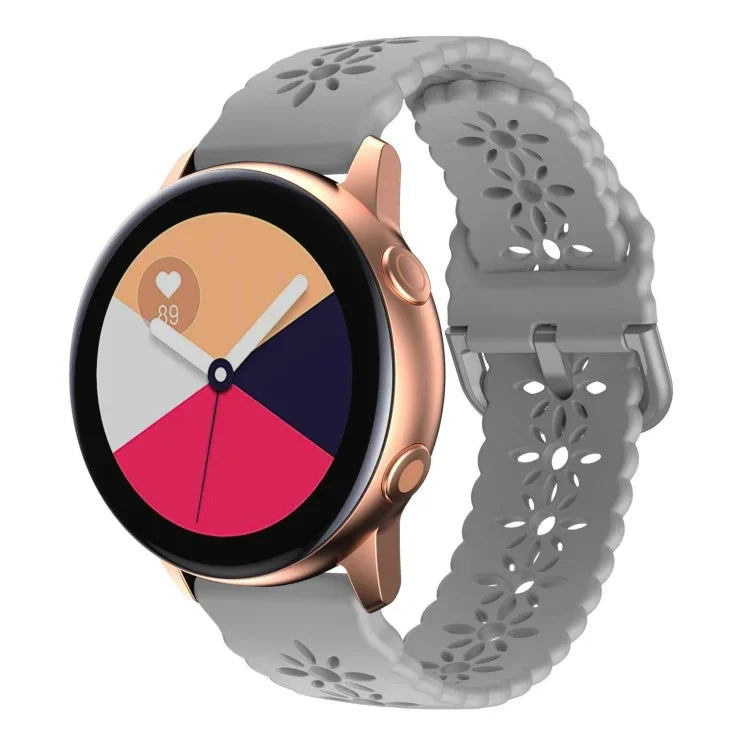 Dây đồng hồ silicone hoa mận rỗng, cho Samsung Galaxy Watch4 40/44mm, cho Samsung Galaxy Watch4 Classic 42/46mm
