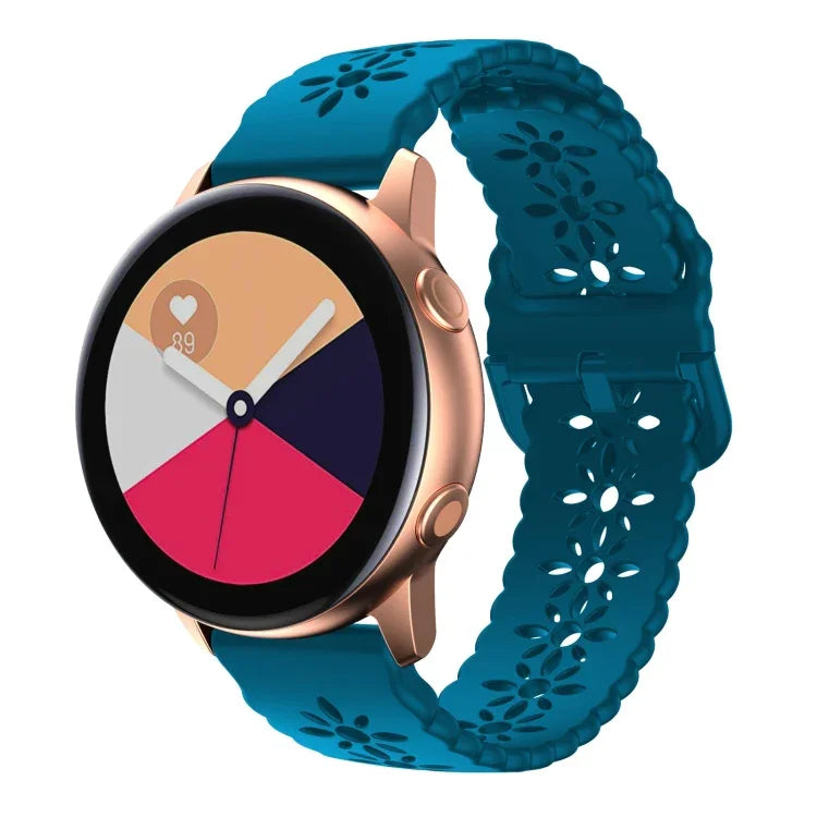Dây đồng hồ silicone hoa mận rỗng, cho Samsung Galaxy Watch4 40/44mm, cho Samsung Galaxy Watch4 Classic 42/46mm