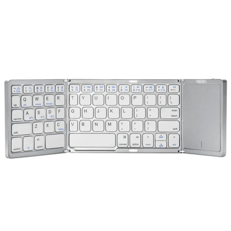 Bàn phím Bluetooth gập có thể sạc lại với bàn di chuột B089T, B089T (Xám), B089T (Bạc), B089T (Đen)