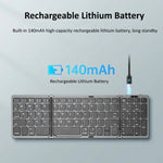 Bàn phím Bluetooth gập có thể sạc lại với bàn di chuột B089T, B089T (Xám), B089T (Bạc), B089T (Đen)