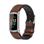 Mijobs TPU + Leather Watch Band, For Fitbit Charge5