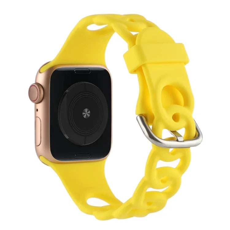 Dây đồng hồ silicone rỗng cho Apple Watch Series, 7 41mm / 6&SE&5&4 40mm / 3&2&1 38mm, 7 45mm / 6&SE&5&4 44mm / 3&2&1 42mm