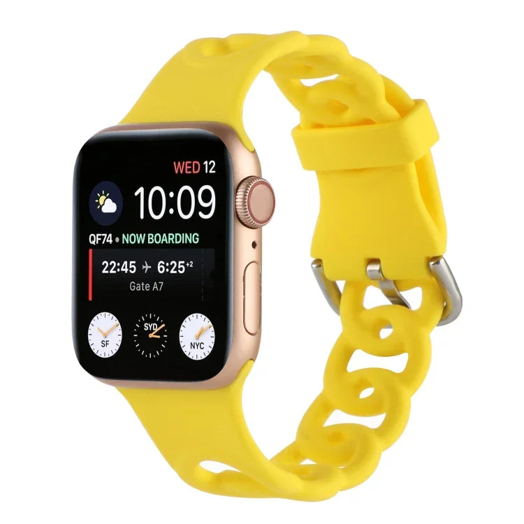 Dây đồng hồ silicone rỗng cho Apple Watch Series, 7 41mm / 6&SE&5&4 40mm / 3&2&1 38mm, 7 45mm / 6&SE&5&4 44mm / 3&2&1 42mm