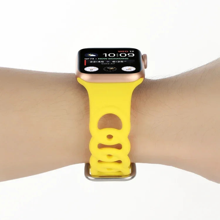 Dây đồng hồ silicone rỗng cho Apple Watch Series, 7 41mm / 6&SE&5&4 40mm / 3&2&1 38mm, 7 45mm / 6&SE&5&4 44mm / 3&2&1 42mm