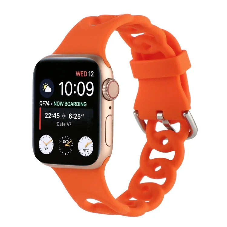 Dây đồng hồ silicone rỗng cho Apple Watch Series, 7 41mm / 6&SE&5&4 40mm / 3&2&1 38mm, 7 45mm / 6&SE&5&4 44mm / 3&2&1 42mm