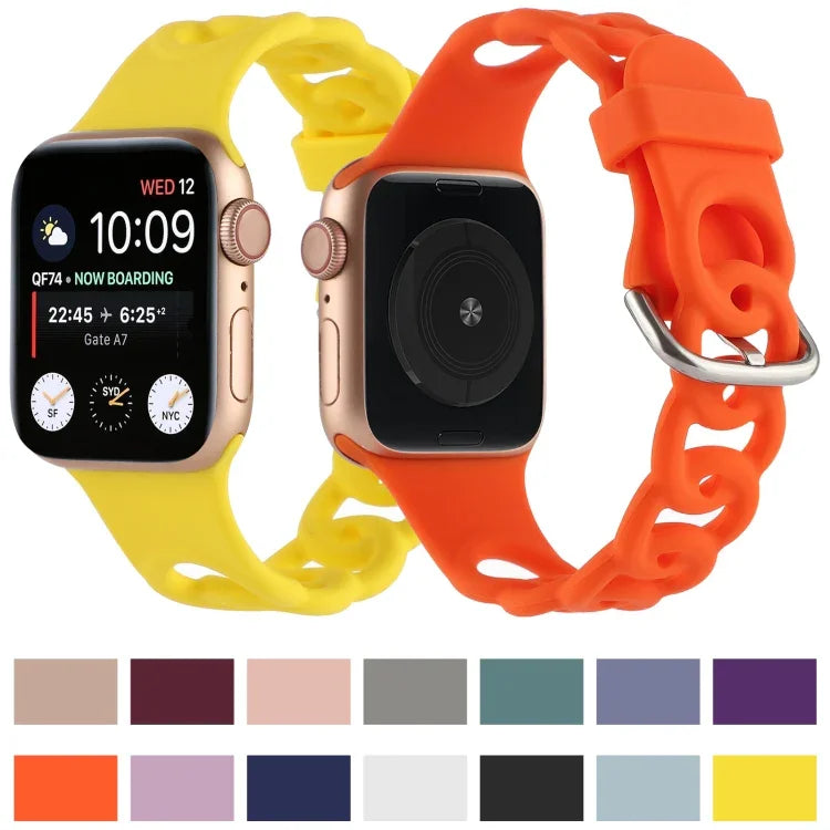Dây đồng hồ silicone rỗng cho Apple Watch Series, 7 41mm / 6&SE&5&4 40mm / 3&2&1 38mm, 7 45mm / 6&SE&5&4 44mm / 3&2&1 42mm