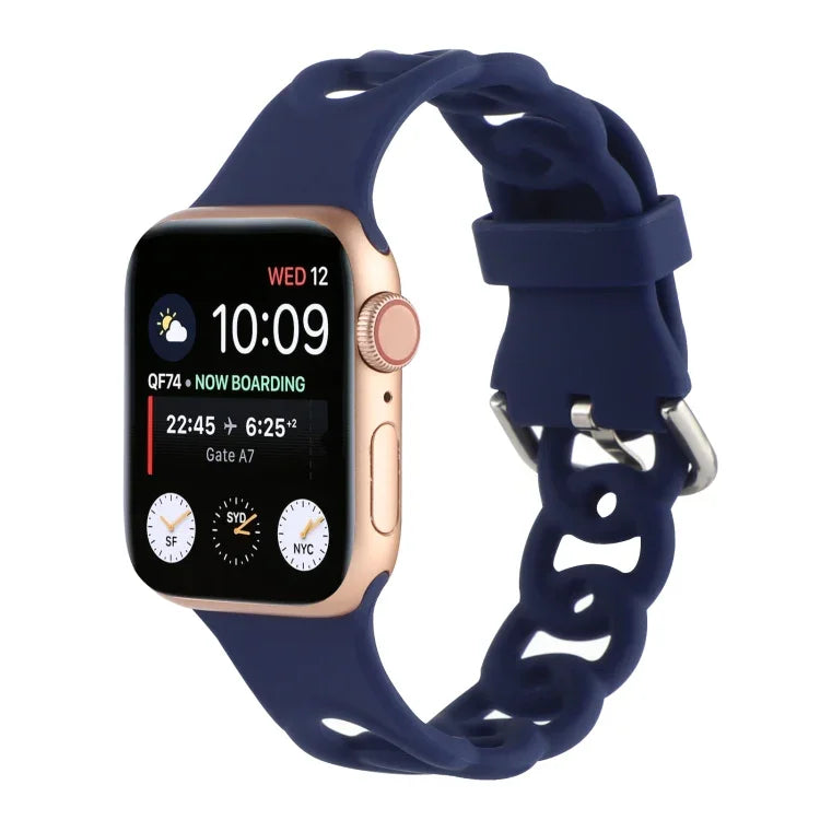 Dây đồng hồ silicone rỗng cho Apple Watch Series, 7 41mm / 6&SE&5&4 40mm / 3&2&1 38mm, 7 45mm / 6&SE&5&4 44mm / 3&2&1 42mm