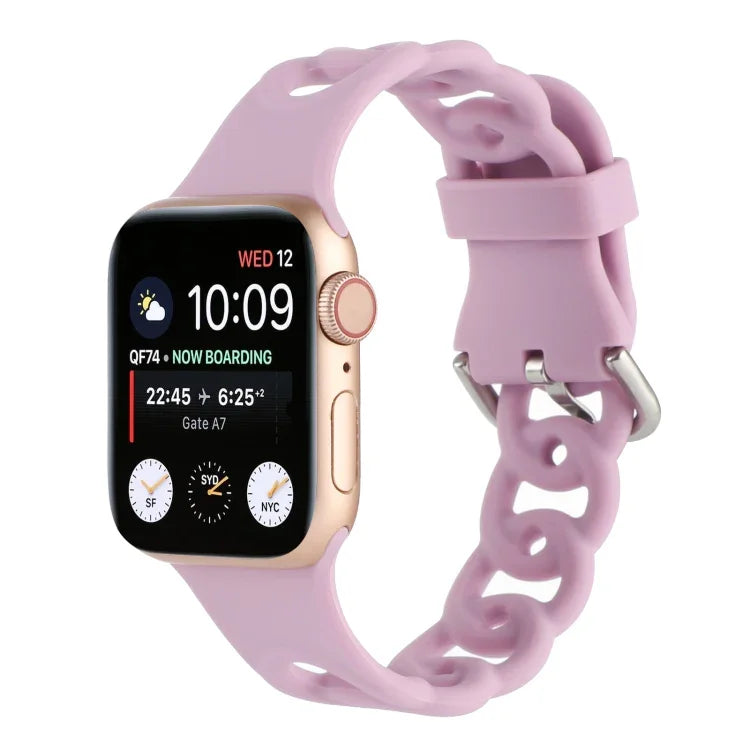 Dây đồng hồ silicone rỗng cho Apple Watch Series, 7 41mm / 6&SE&5&4 40mm / 3&2&1 38mm, 7 45mm / 6&SE&5&4 44mm / 3&2&1 42mm