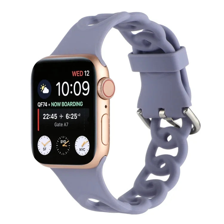 Dây đồng hồ silicone rỗng cho Apple Watch Series, 7 41mm / 6&SE&5&4 40mm / 3&2&1 38mm, 7 45mm / 6&SE&5&4 44mm / 3&2&1 42mm