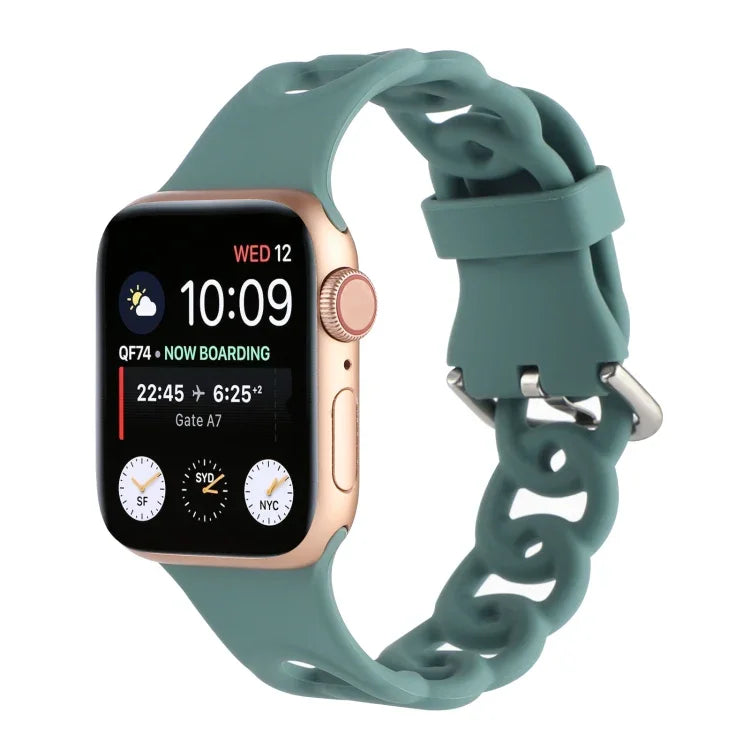 Dây đồng hồ silicone rỗng cho Apple Watch Series, 7 41mm / 6&SE&5&4 40mm / 3&2&1 38mm, 7 45mm / 6&SE&5&4 44mm / 3&2&1 42mm