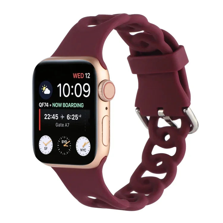 Dây đồng hồ silicone rỗng cho Apple Watch Series, 7 41mm / 6&SE&5&4 40mm / 3&2&1 38mm, 7 45mm / 6&SE&5&4 44mm / 3&2&1 42mm