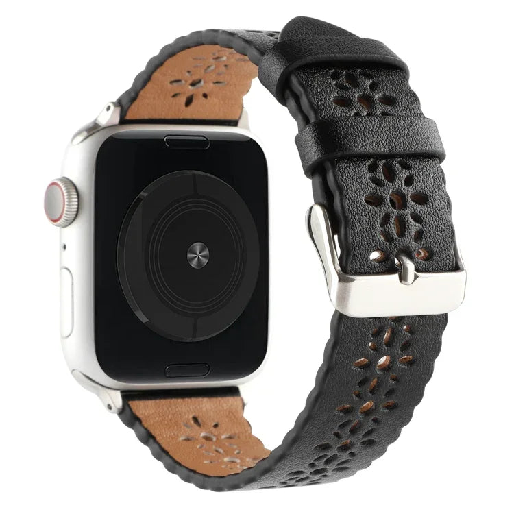 Dây đồng hồ da thật rỗng cho Apple Watch Series, 7 41mm / 6&SE&5&4 40mm / 3&2&1 38mm, 7 45mm / 6&SE&5&4 44mm / 3&2&1 42mm