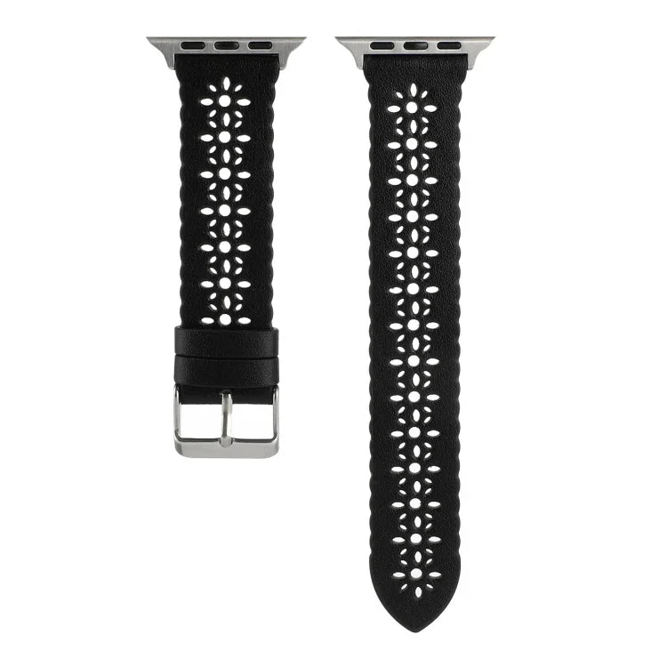 Dây đồng hồ da thật rỗng cho Apple Watch Series, 7 41mm / 6&SE&5&4 40mm / 3&2&1 38mm, 7 45mm / 6&SE&5&4 44mm / 3&2&1 42mm