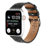Dây đồng hồ da thật rỗng cho Apple Watch Series, 7 41mm / 6&SE&5&4 40mm / 3&2&1 38mm, 7 45mm / 6&SE&5&4 44mm / 3&2&1 42mm