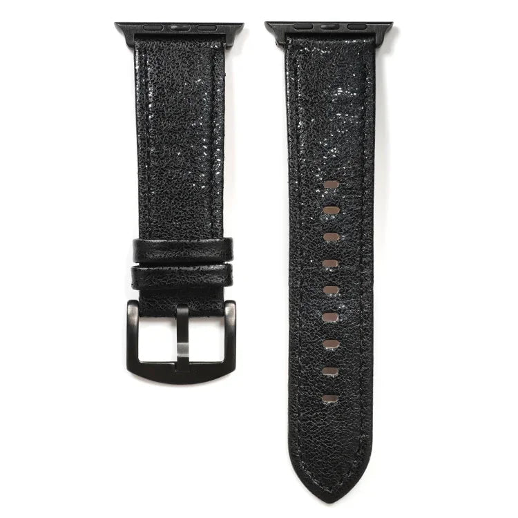 Dây đồng hồ da thật lấp lánh cho Apple Watch Series, 7 41mm / 6&SE&5&4 40mm / 3&2&1 38mm, 7 45mm / 6&SE&5&4 44mm / 3&2&1 42mm