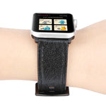 Dây đồng hồ da thật lấp lánh cho Apple Watch Series, 7 41mm / 6&SE&5&4 40mm / 3&2&1 38mm, 7 45mm / 6&SE&5&4 44mm / 3&2&1 42mm