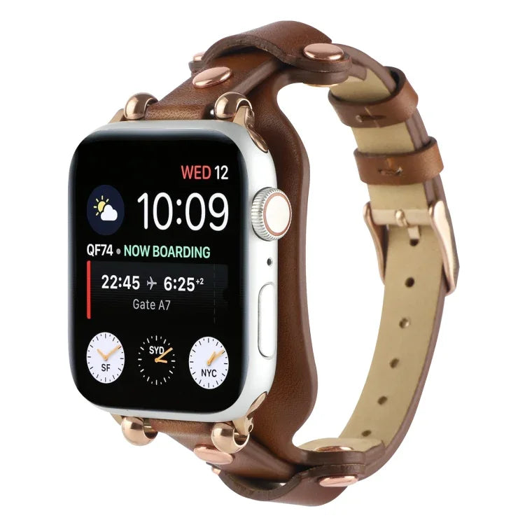 Dây đồng hồ da thật cho Apple Watch Series, 7 41mm / 6&SE&5&4 40mm / 3&2&1 38mm, 7 45mm / 6&SE&5&4 44mm / 3&2&1 42mm