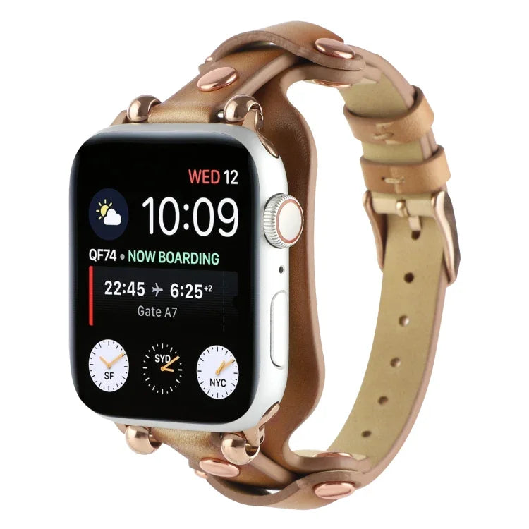 Dây đồng hồ da thật cho Apple Watch Series, 7 41mm / 6&SE&5&4 40mm / 3&2&1 38mm, 7 45mm / 6&SE&5&4 44mm / 3&2&1 42mm