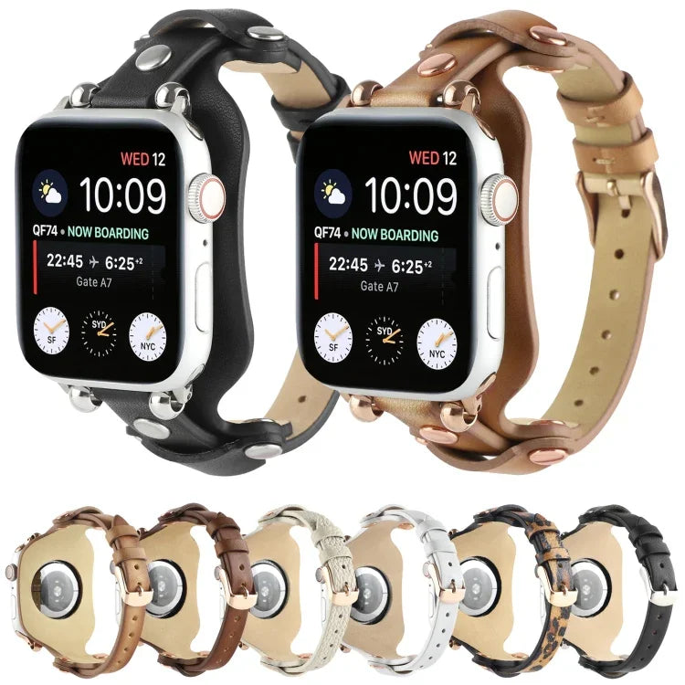 Dây đồng hồ da thật cho Apple Watch Series, 7 41mm / 6&SE&5&4 40mm / 3&2&1 38mm, 7 45mm / 6&SE&5&4 44mm / 3&2&1 42mm