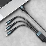 awei CL-972 Type-C / USB-C + 8 Pin + Micro USB 3 In 1 Fast Charging Data Cable, Length: 1.2m