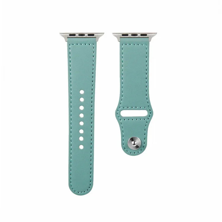 Dây đồng hồ da khóa bạc đinh tán cho Apple Watch Series, 7 41mm / 6&SE&5&4 40mm / 3&2&1 38mm, 7 45mm / 6&SE&5&4 44mm / 3&2&1 42mm