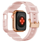 Dây đồng hồ silicone họa tiết sợi carbon tích hợp cho Apple Watch Series, 7 41mm / 6&SE&5&4 40mm / 3&2&1 38mm, 7 45mm / 6&SE&5&4 44mm / 3&2&1 42mm