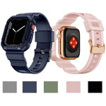 Dây đồng hồ silicone họa tiết sợi carbon tích hợp cho Apple Watch Series, 7 41mm / 6&SE&5&4 40mm / 3&2&1 38mm, 7 45mm / 6&SE&5&4 44mm / 3&2&1 42mm