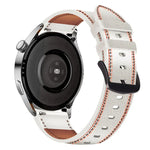 Dây đồng hồ da thật có chỉ may, cho Samsung Galaxy Watch 3 45mm, cho Huawei Watch GT 3 46mm
