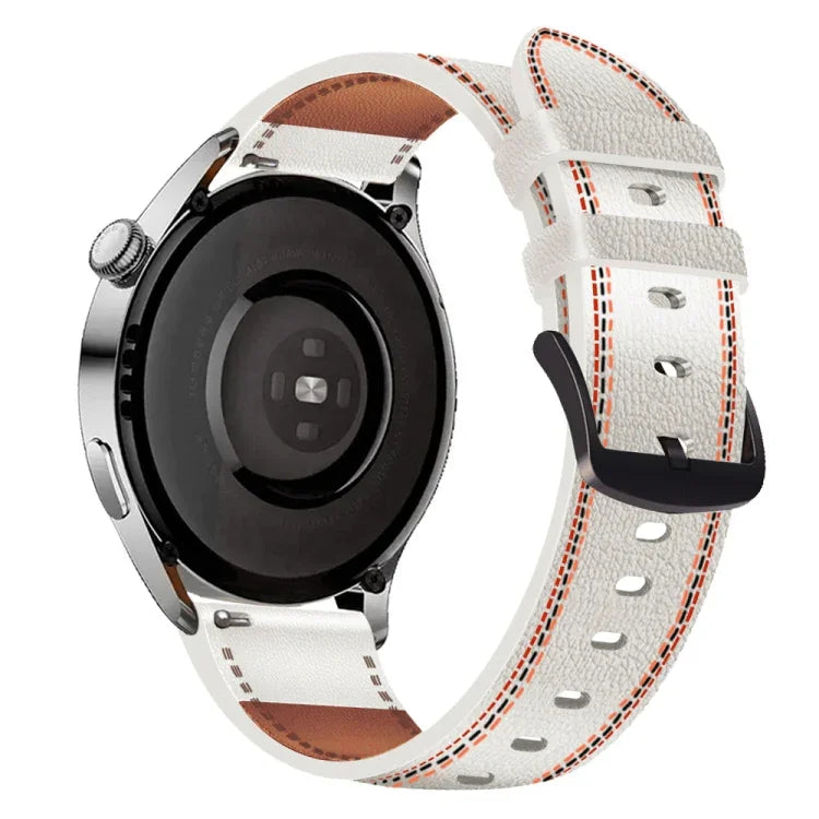 Dây đồng hồ da thật có chỉ may, cho Samsung Galaxy Watch 3 45mm, cho Huawei Watch GT 3 46mm