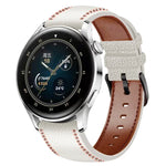 Dây đồng hồ da thật có chỉ may, cho Samsung Galaxy Watch 3 45mm, cho Huawei Watch GT 3 46mm